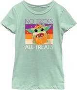 Star Wars: The Mandalorian Girl's Star Wars The Mandalorian All Treats For Grogu Graphic T-Shirt