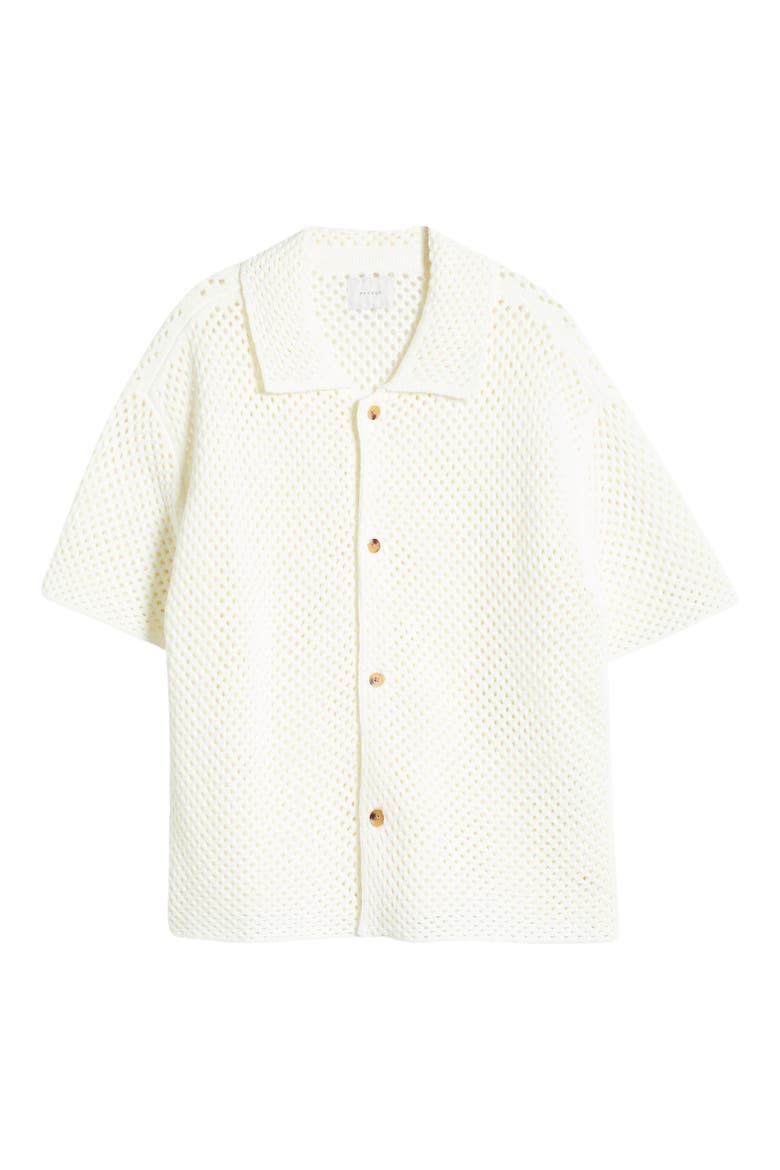 Spence Open Stitch Knit Button-Up Shirt, Alternate, color, CREAM