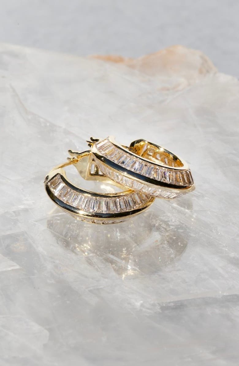 NATIVE GEM Razor Edge Hoops, Alternate, color, Gold