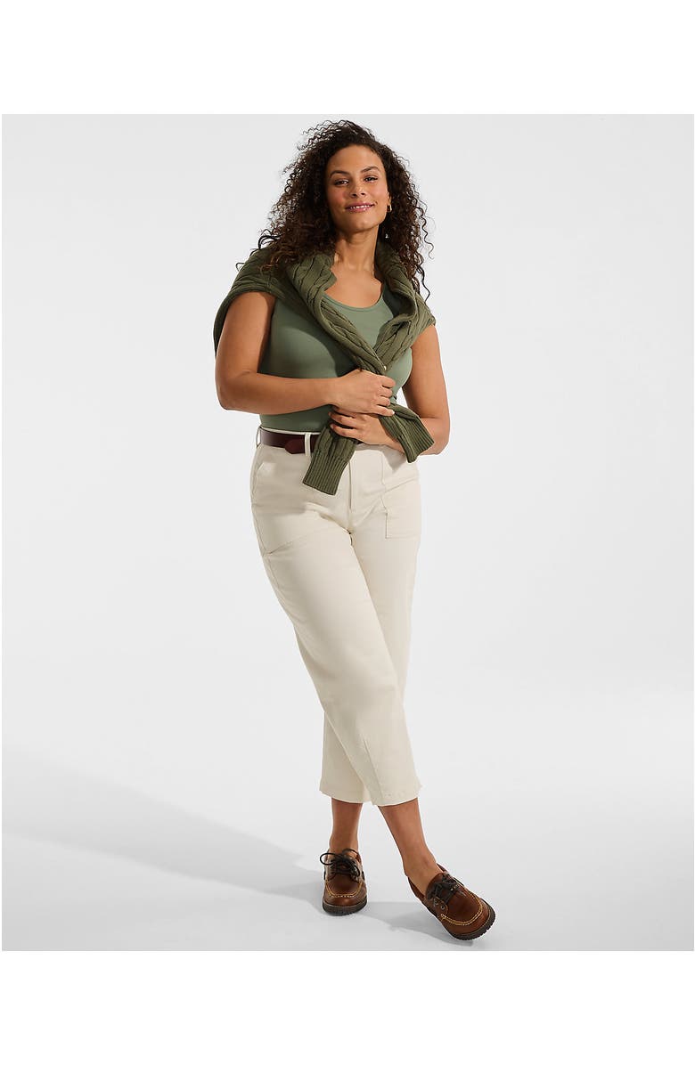 Lands' End Cotton Tank Top, Alternate, color, Sage