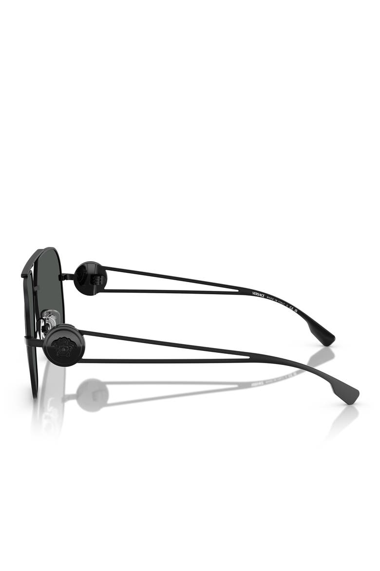 62mm Medusa Medallion Oval Sunglasses, Alternate, color, MATTE BLACK