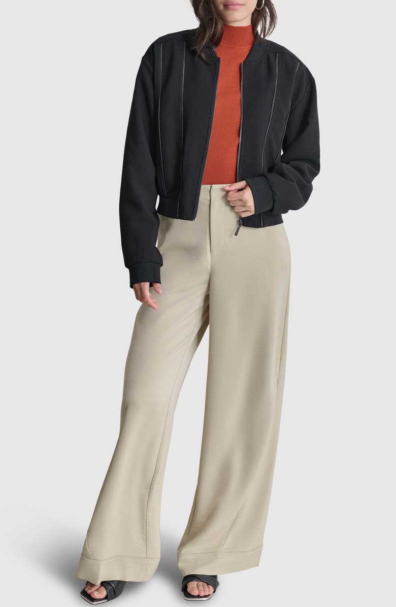 DKNY Zip Jacket, Alternate, color, Black