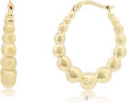 The Lovery Fine Jewelry Graduating Bead Hoop Earrings