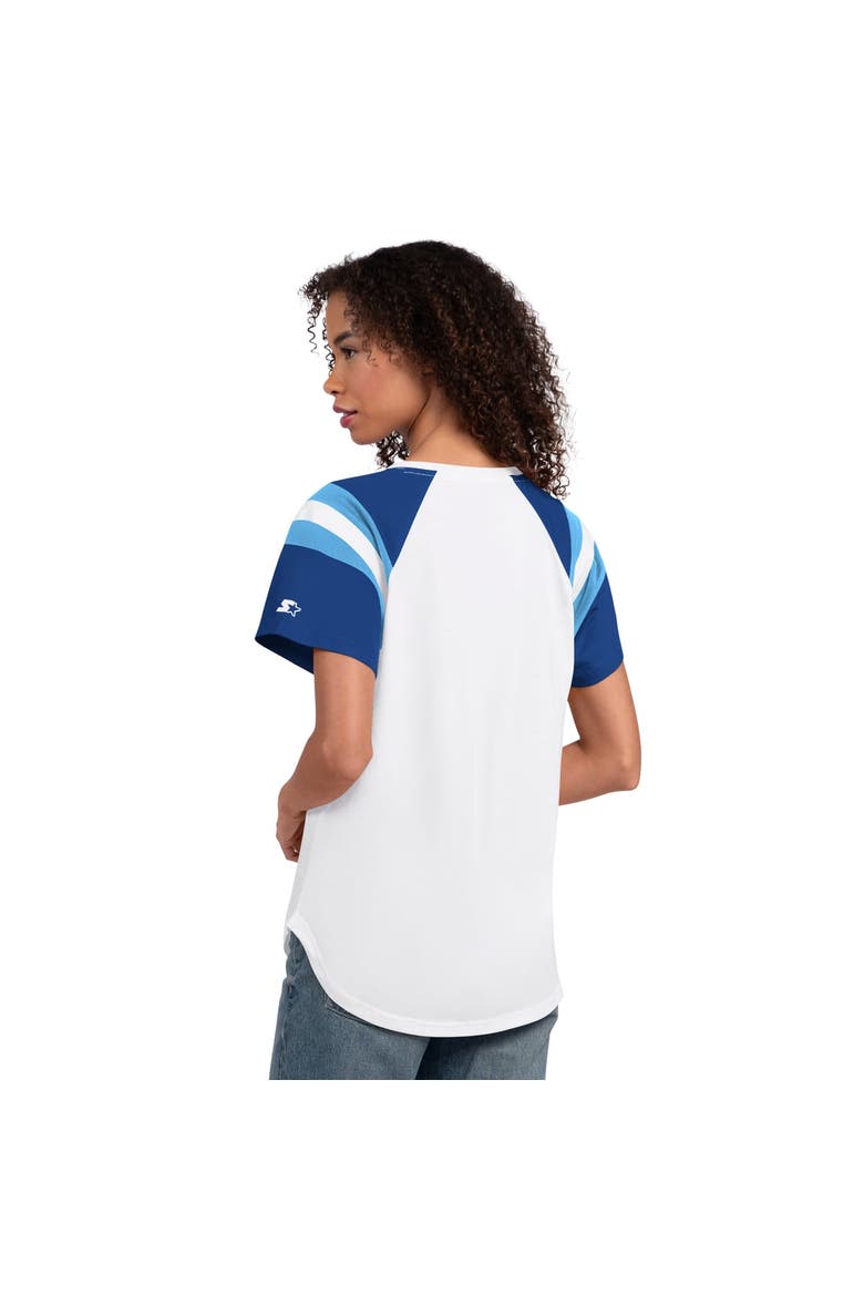 Women's Starter  White Kansas City Royals Game On Notch Neck Raglan T-Shirt, Alternate, color, White