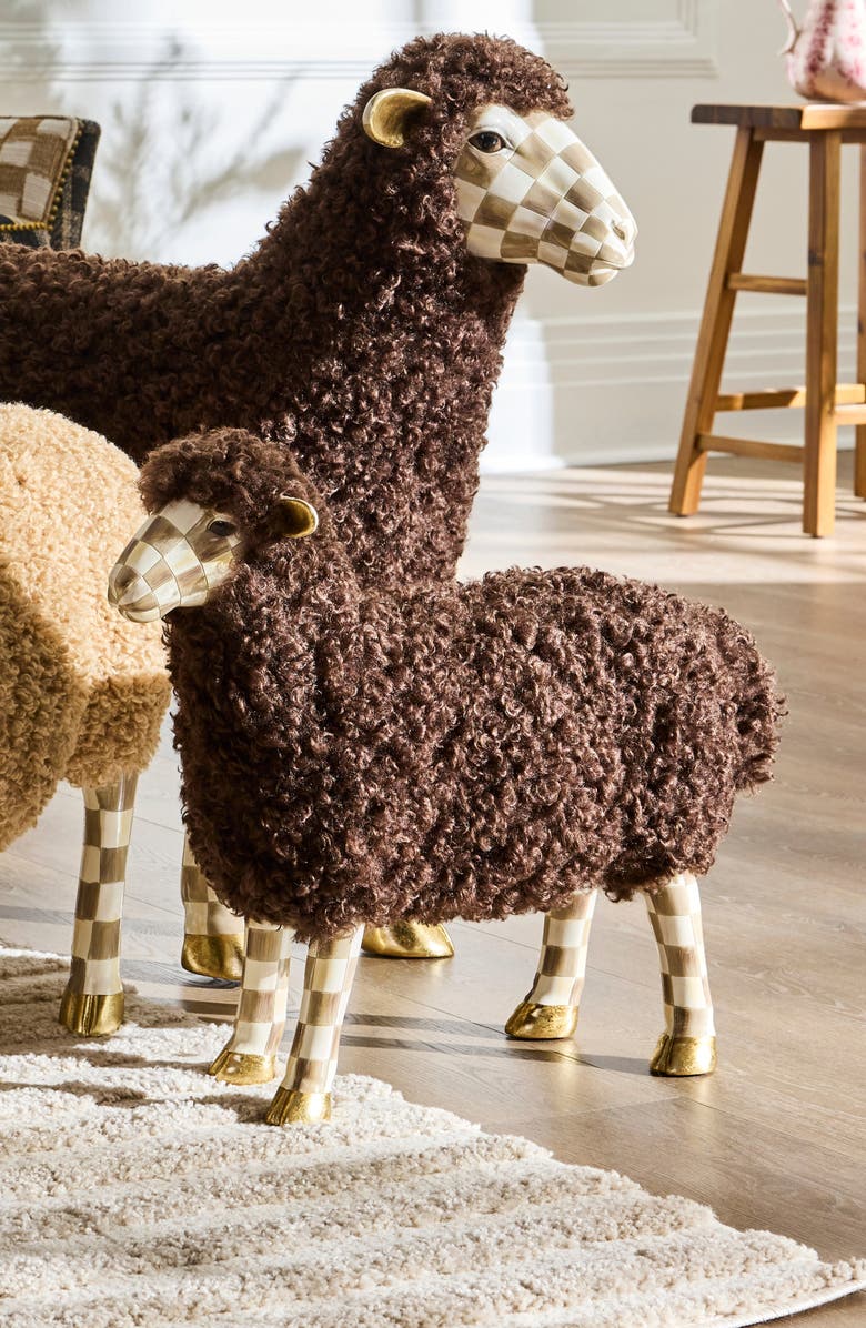 MACKENZIE CHILDS Extra Small Bouclé Sheep, Alternate, color, Mocha