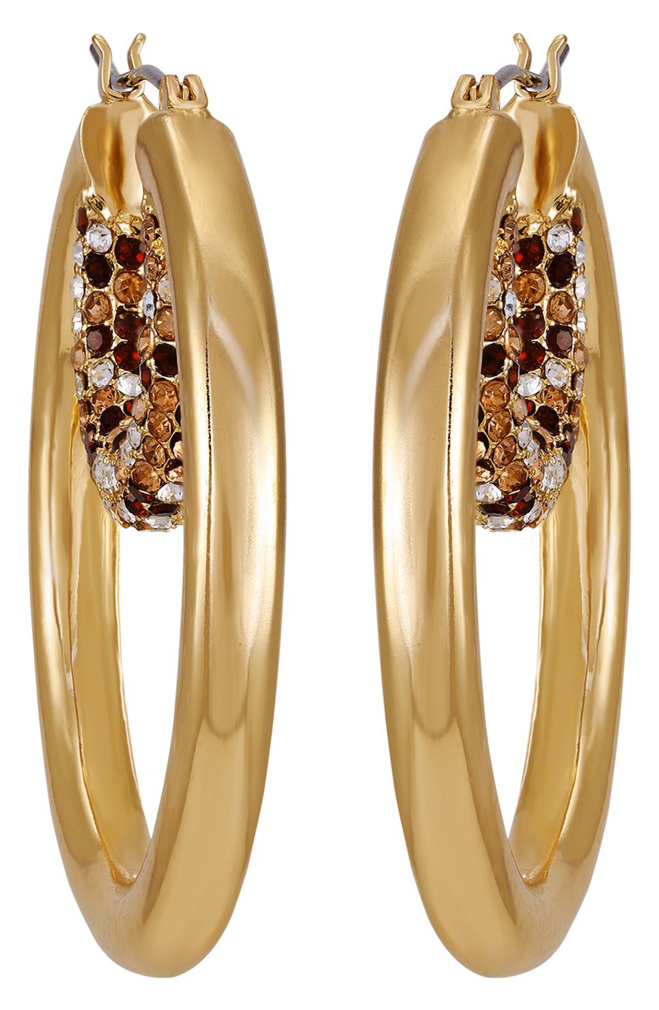 Vince Camuto Pavé Crystal Double Hoop Earrings