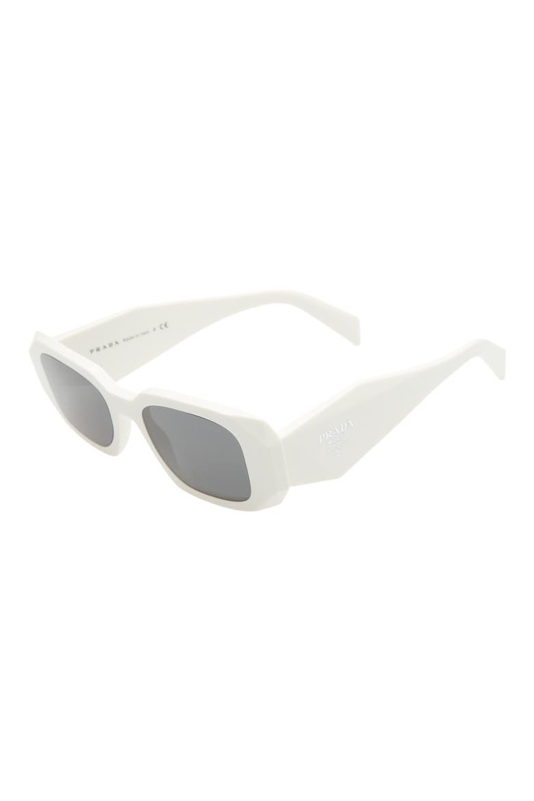 Runway 49mm Rectangular Sunglasses, Alternate, color, TALC/ DARK GREY