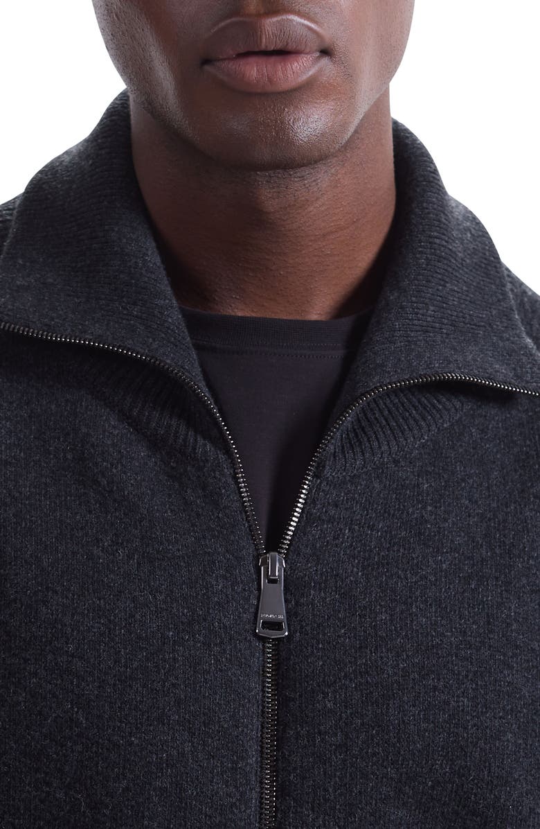 Bugatchi Wool Blend Zip Cardigan, Alternate, color, Anthracite