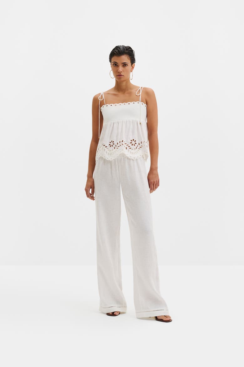 Carrie Broderie Anglaise Top, Alternate, color, White