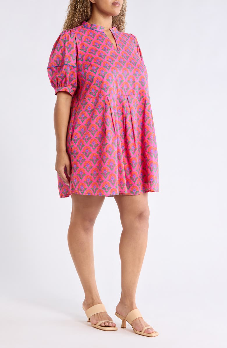 SUGARLIPS Fawna Floral Cotton Shift Minidress, Alternate, color, Pink-Orange-Blue