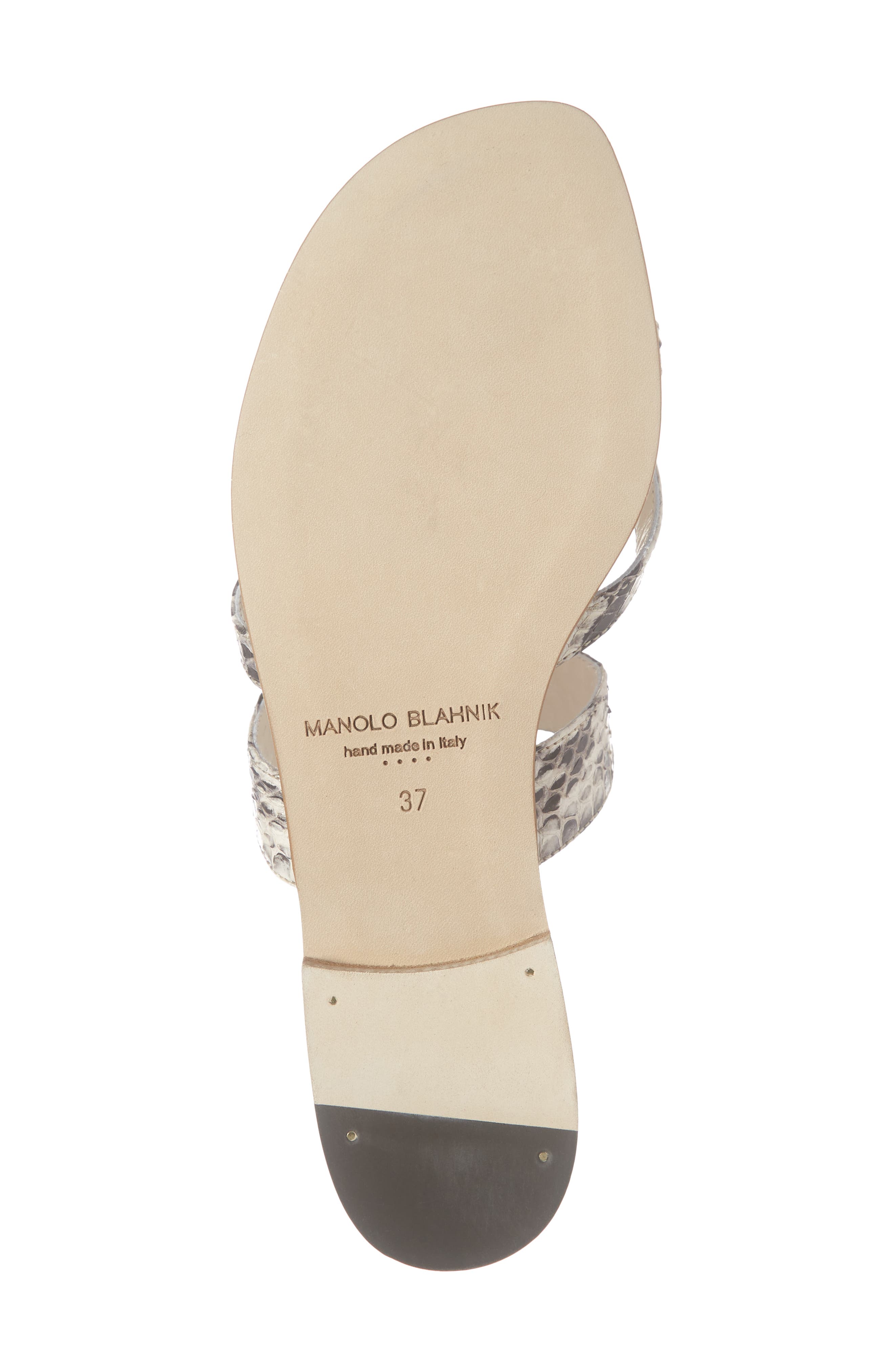 Manolo Blahnik 'Susa' Genuine Snakeskin Sandal, Alternate, color, 