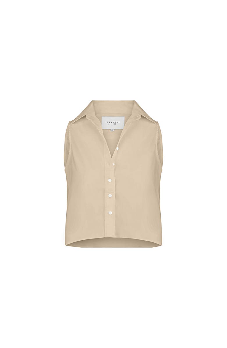 The Shirt by Rochelle Behrens The Boxy Cropped Sleeveless Shirt, Alternate, color, Taupe