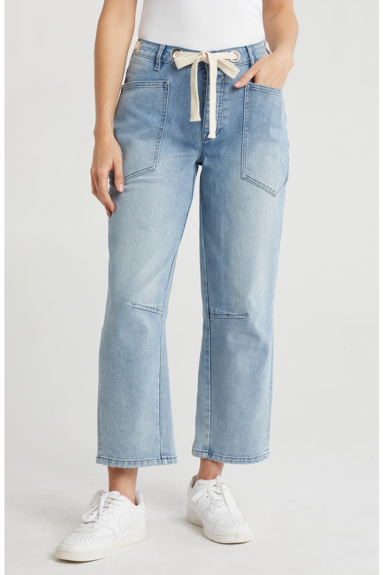 Baggy Porkchop Pocket Ankle Crop Jeans, Main, color, LIGHT WASH