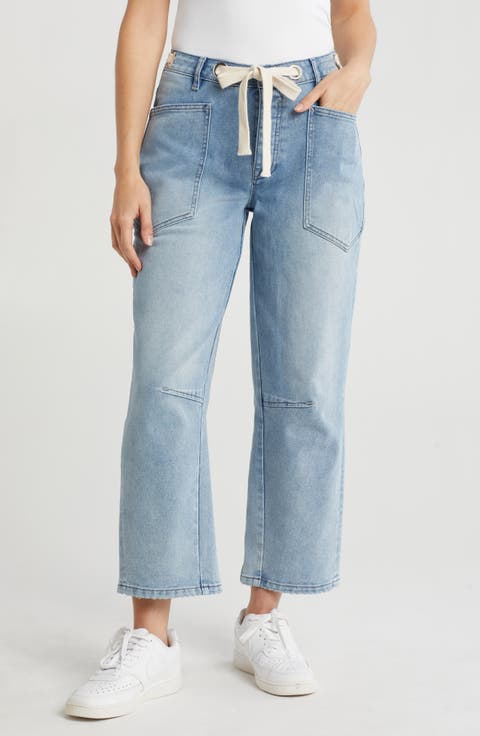 Baggy Porkchop Pocket Ankle Crop Jeans