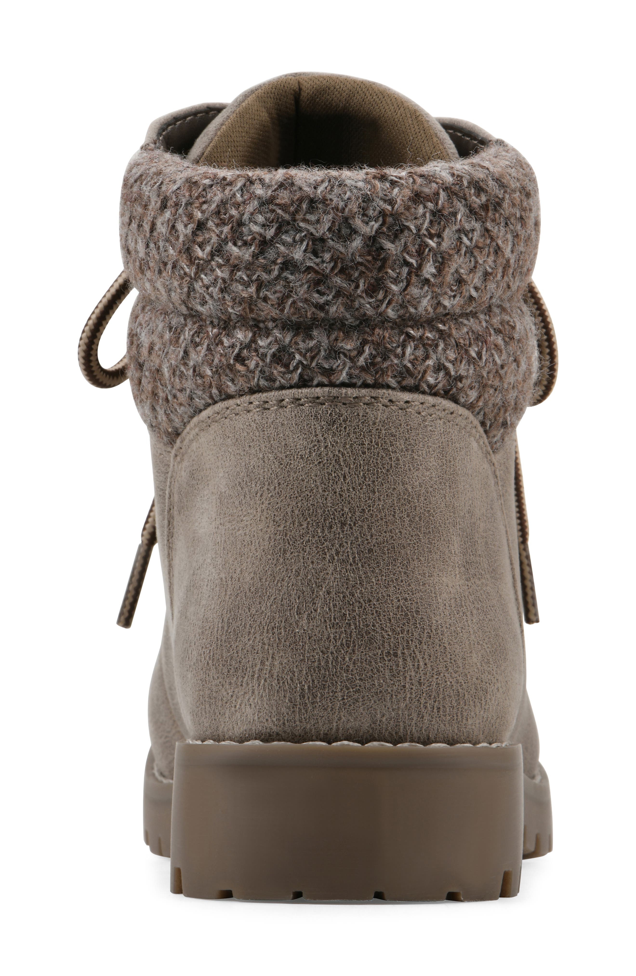 Pathfield Knit Collar Lace-Up Boot, Alternate, color, STONE/ FABRIC