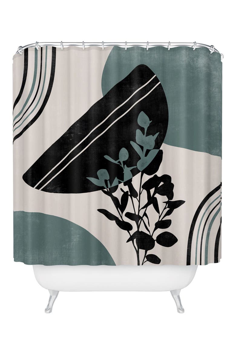 Eucalyptus Boho Botanical Shower Curtain, Main, color, CREAM