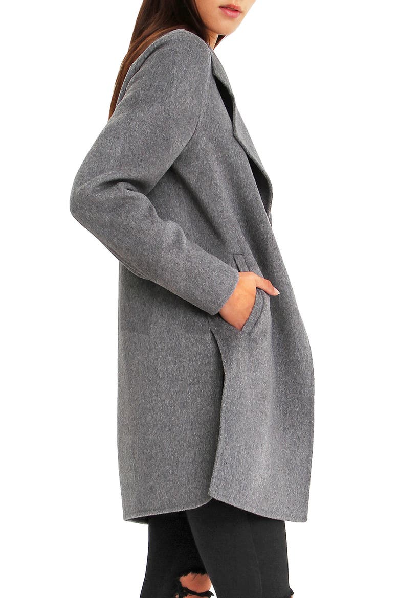 BELLE AND BLOOM Ex-Boyfriend Wool Blend Coat, Alternate, color, DARK GREY