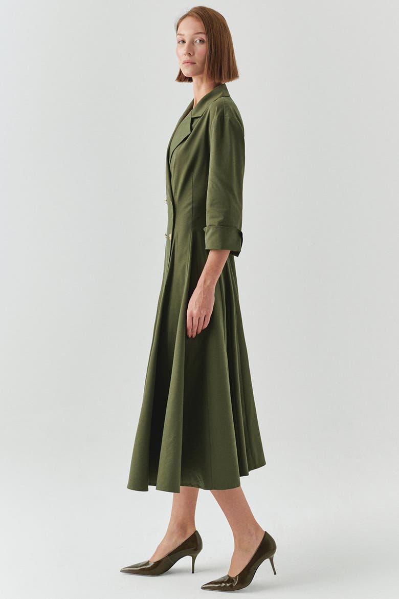 Estelle Jacket Collar Pocketed Dress, Alternate, color, GREEN