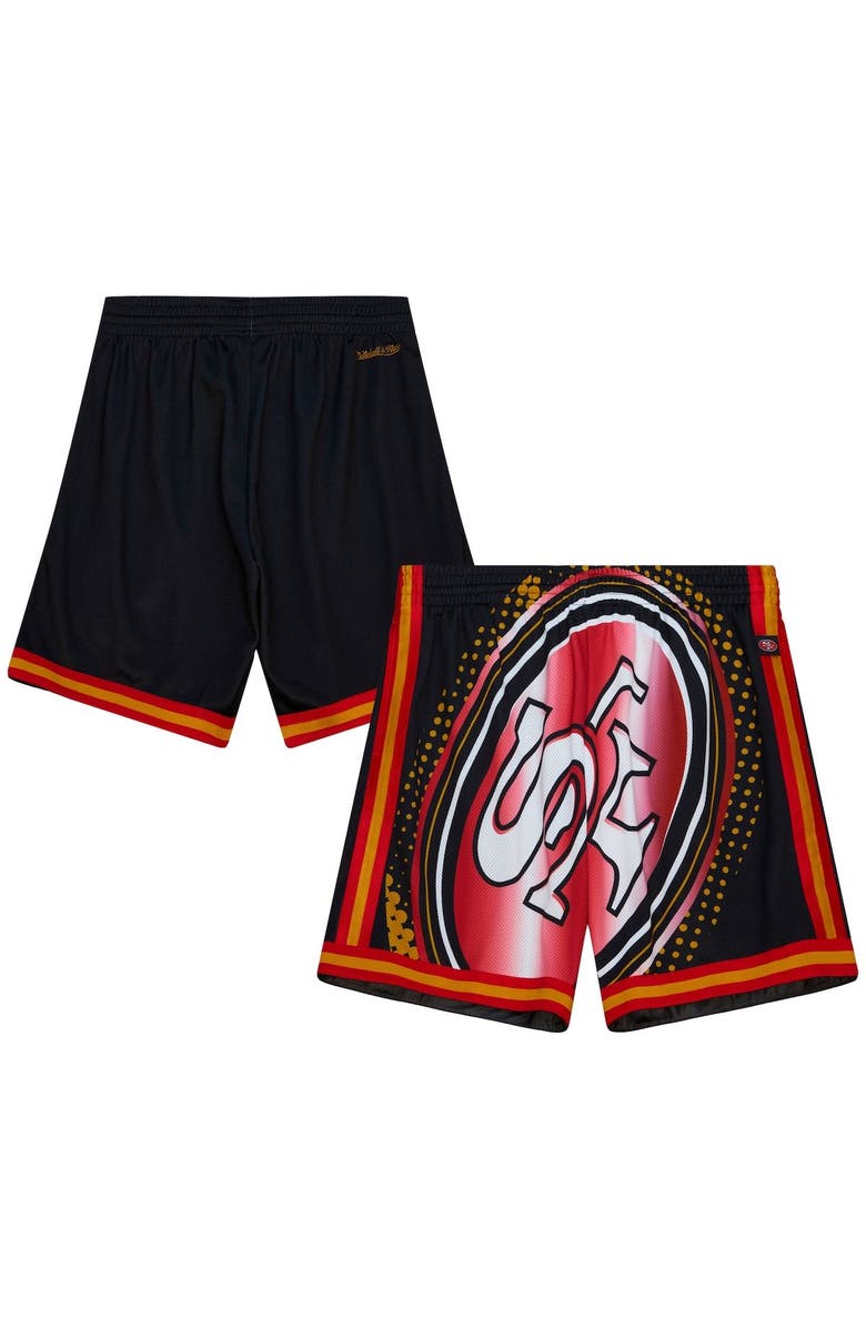 Mitchell & Ness Men's Mitchell & Ness  Black San Francisco 49ers Big Face 7.0 Fashion Shorts, Alternate, color, Black