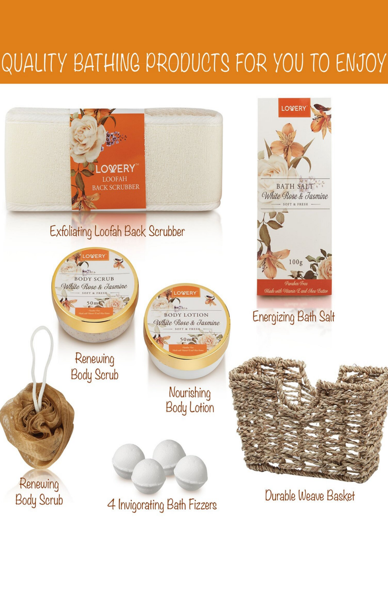 Lovery Home Spa Gift Basket - Luxury 11 pc Bath 
Body Gift Set, Alternate, color, 