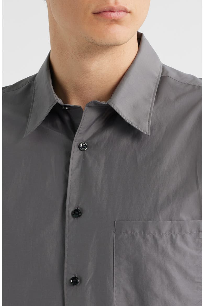 Noll Soft Lawn Short Sleeve Button-Up Shirt, Alternate, color, CARBON