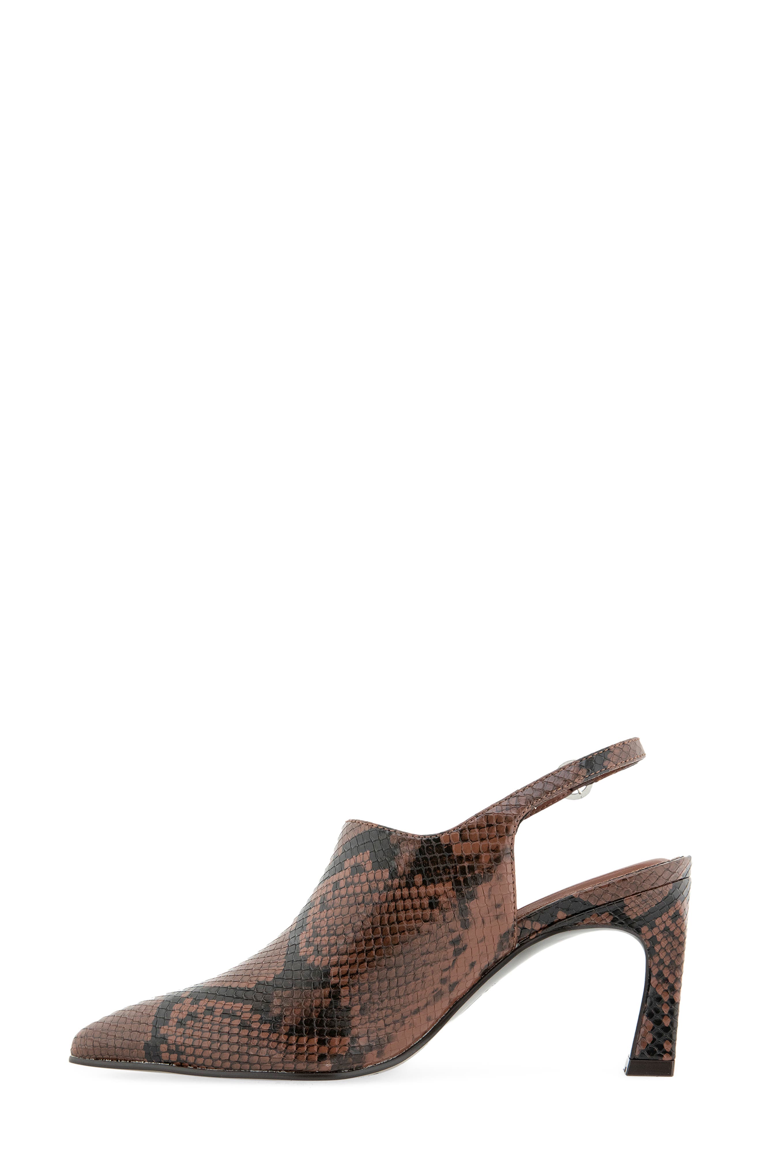 Kiara Faux Leather Pointed Toe Slingback Pump, Alternate, color, BROWN SNAKE PU