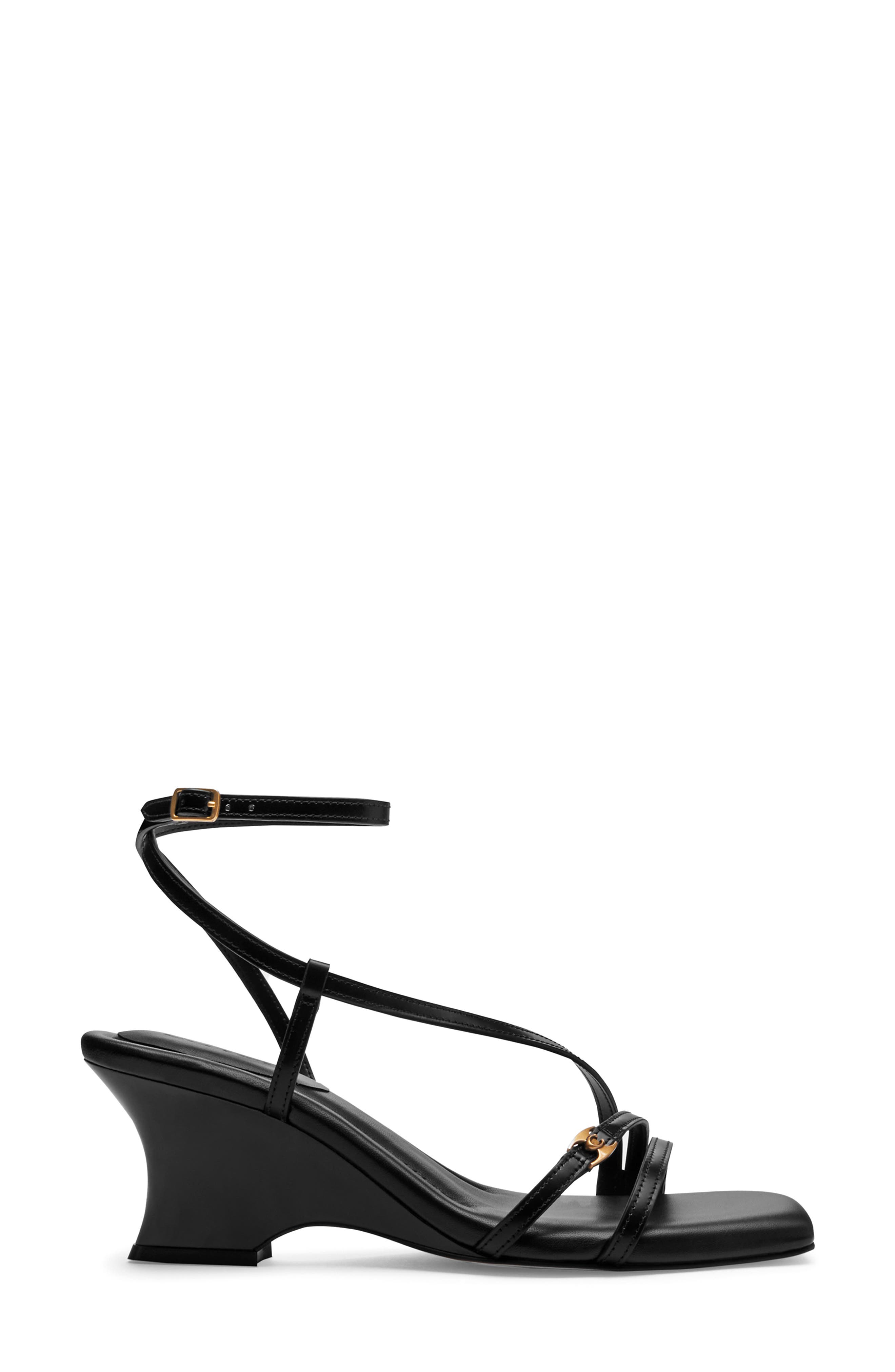 COACH Cait Ankle Strap Wedge Sandal, Alternate, color, 