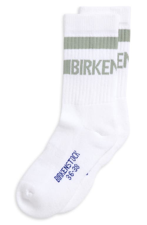 Birkenstock Stripe Logo Crew Socks In White