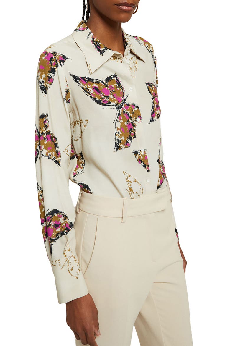 Viscose Printed Shirt, Main, color, White