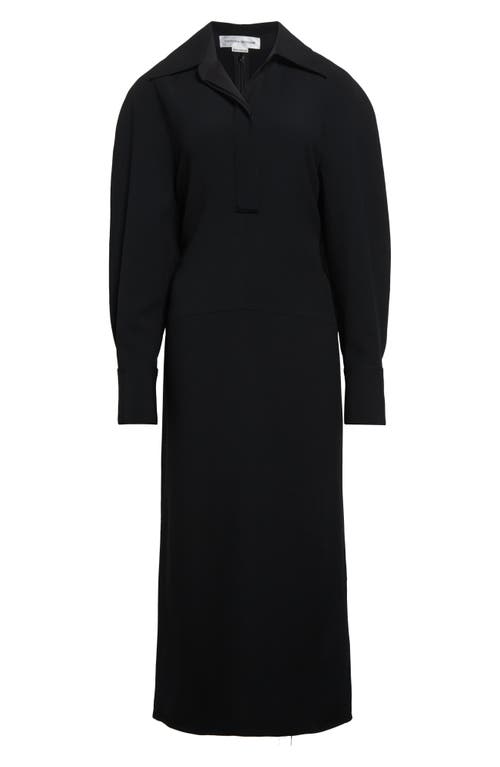 Victoria Beckham Long Sleeve Polo Midi Dress In Animal Print