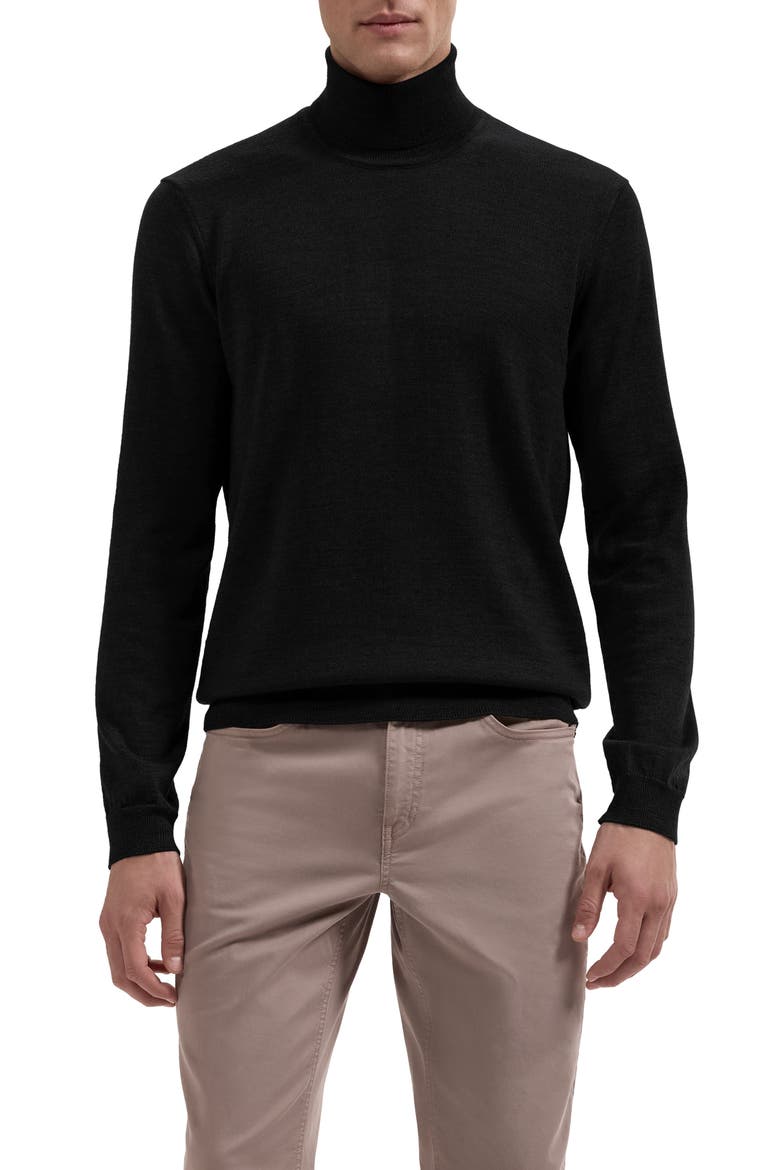 George Extrafine Merino Wool Turtleneck Sweater, Main, color, BLACK