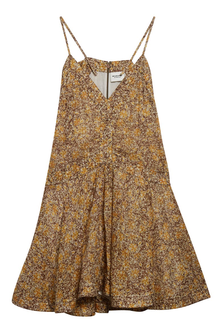 Danielle Mixed Print Cotton Sundress, Alternate, color, BROWN/ KHAKI/ YELLOW