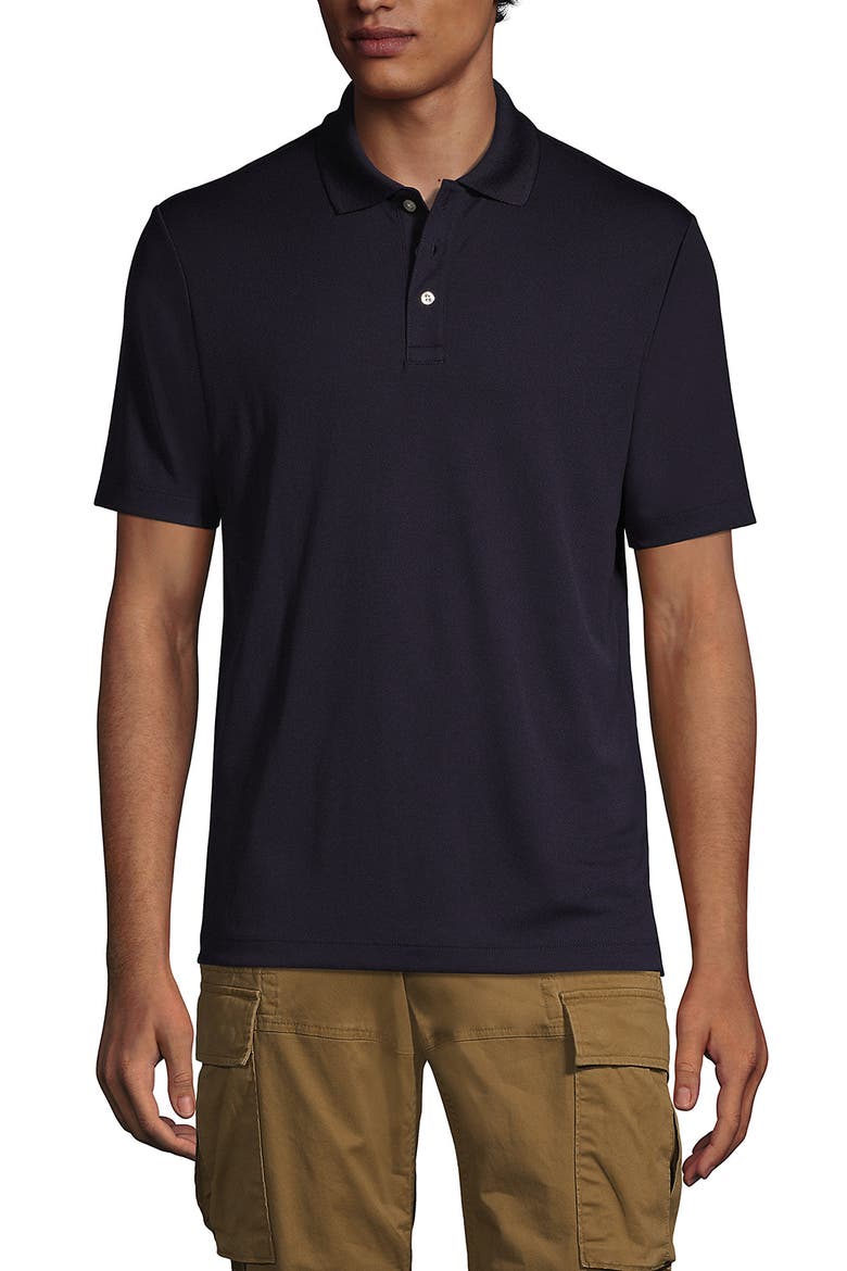 Short Sleeve Solid Active Polo Shirt, Alternate, color, Dark Cobalt Blue