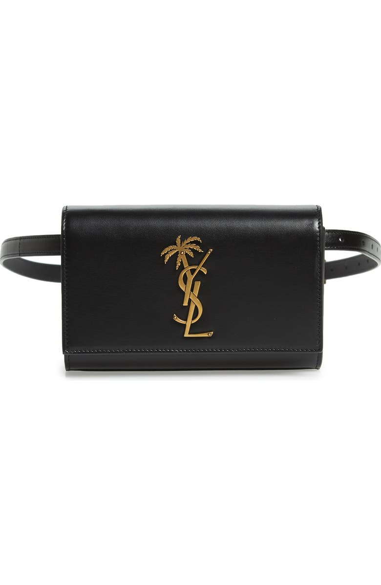 Saint Laurent Kate Leather Belt Bag, Main, color,