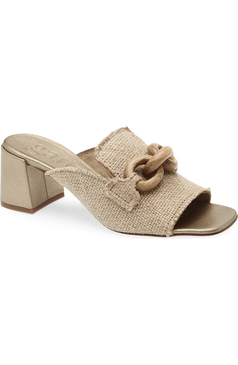 Pedro Garcia Umita Water Resistant Block Heel Mule, Main, color, Natural Burlap - Oak