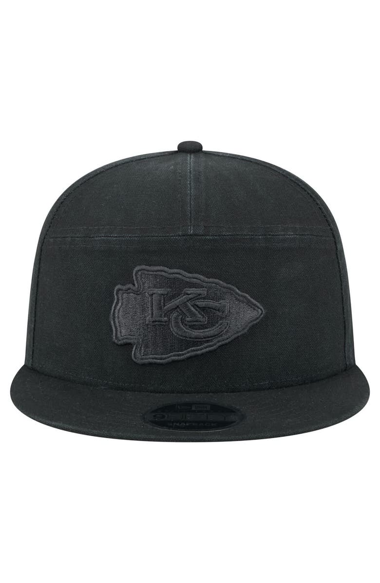 New Era Men's New Era Black Kansas City Chiefs Adventure Canvas Split Panel 9FIFTY Snapback Hat, Alternate, color, 