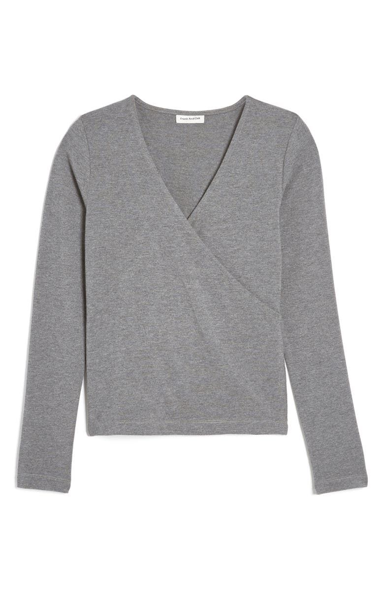 Frank And Oak Faux Wrap Top, Alternate, color, 