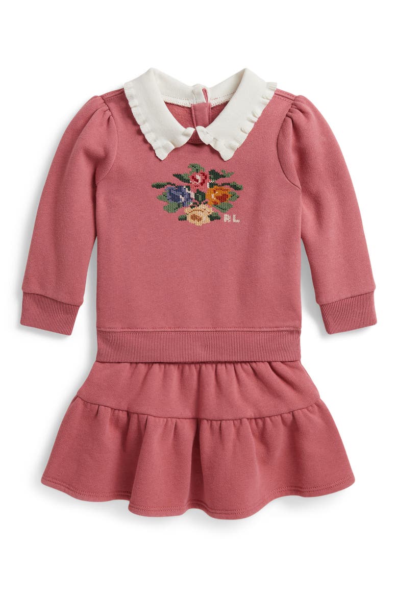 Kids' 2-Piece Fleece Sweatshirt & Skirt Set, Main, color, CANVAS PINK