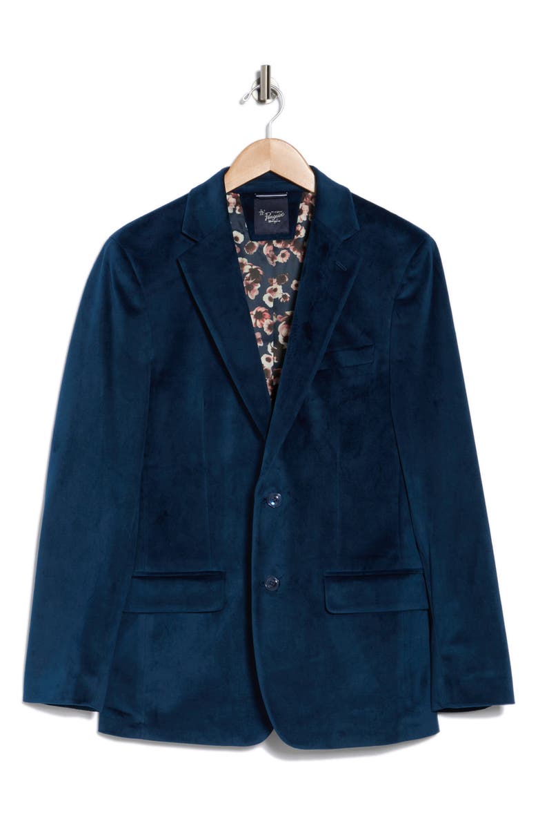 Original Penguin Two-Button Velvet Dinner Jacket, Alternate, color, Blue Velvet
