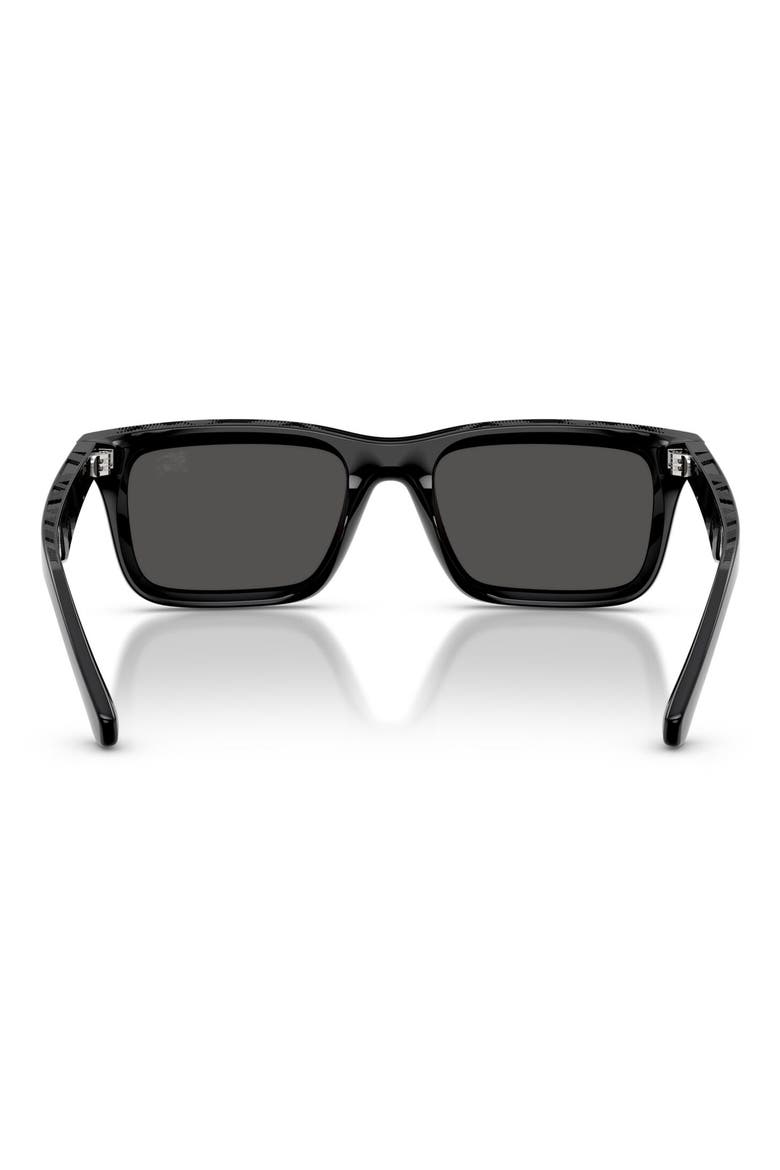 53mm Rectangular Sunglasses, Alternate, color, BLACK / DARK GREY