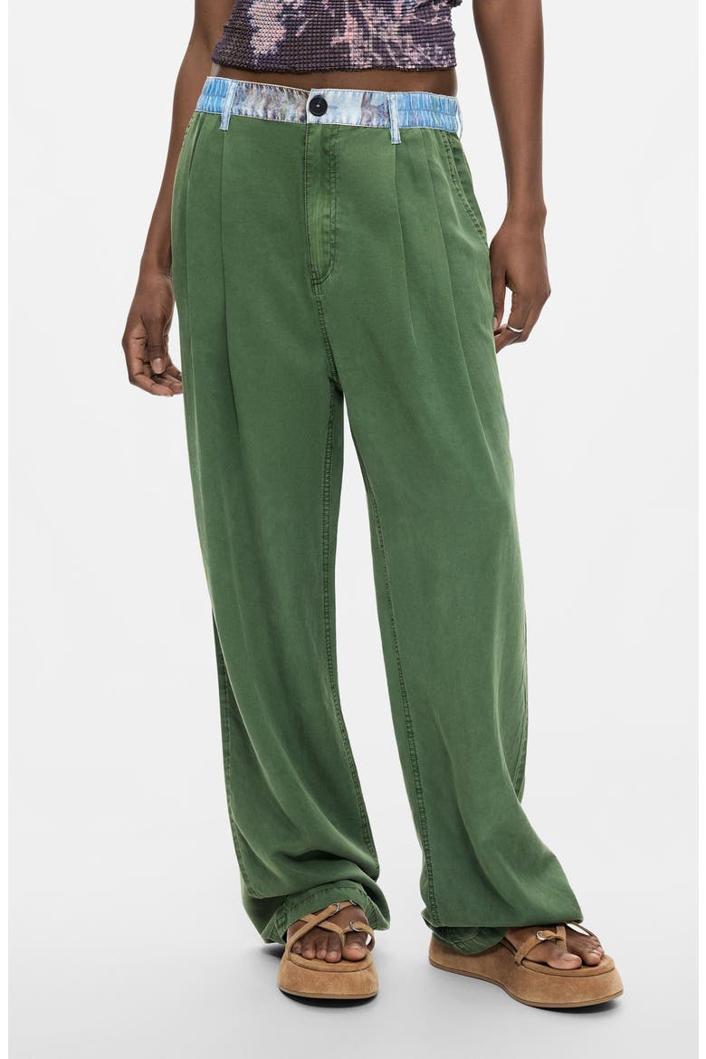 Straight Leg Pleat Pants, Main, color, KHAKI