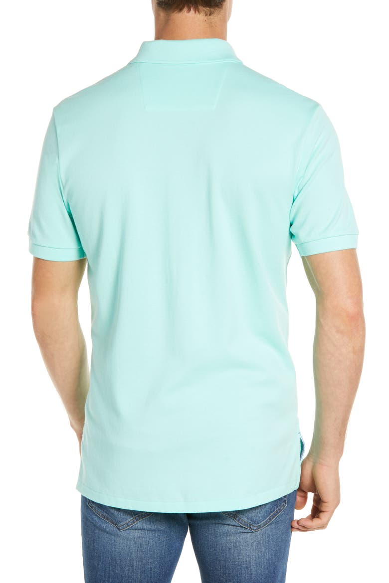 Skipjack Micro Piqué Stretch Cotton Polo, Alternate, color, OFFSHORE GREEN