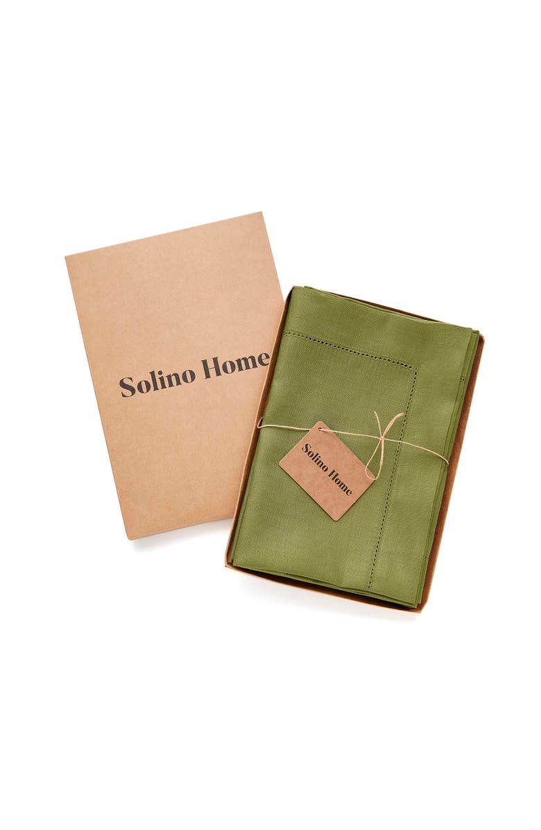 Solino Home Linen Dinner Napkins - Classic Hemstitch, Alternate, color, Avocado