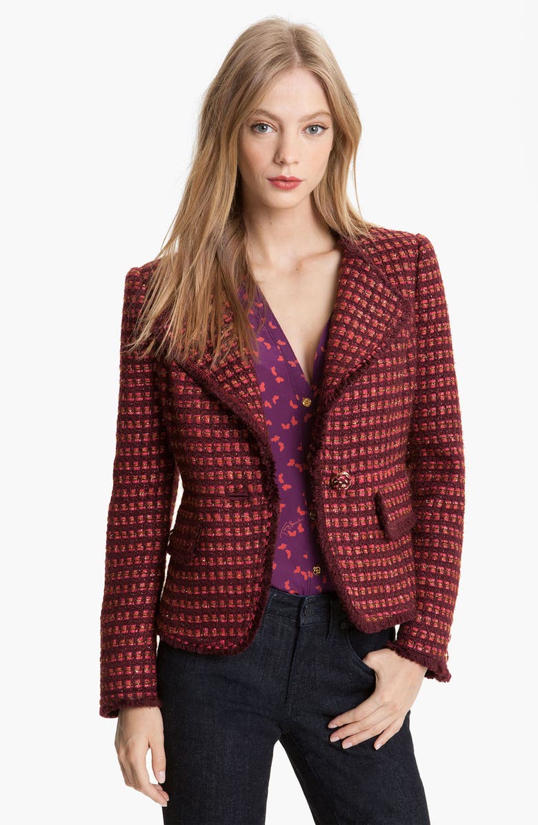 Tory Burch 'Victory' Tweed Jacket, Main, color, 
