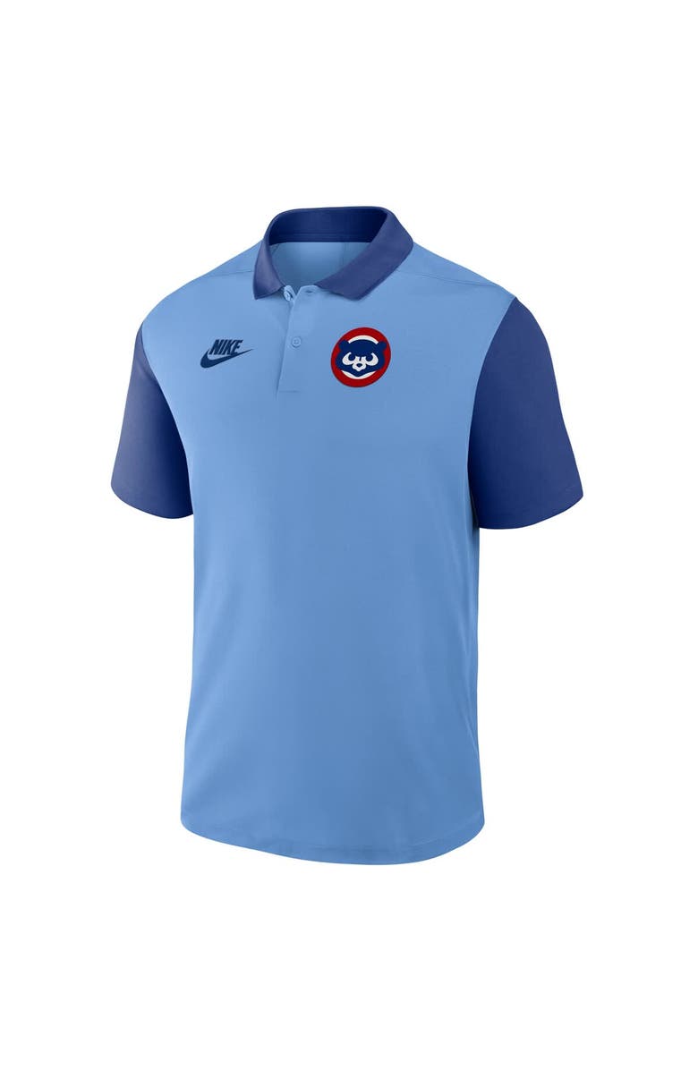 Nike Men's Nike Light Blue/Royal Chicago Cubs Cooperstown Collection Color-Block Victory Performance Polo, Alternate, color, 