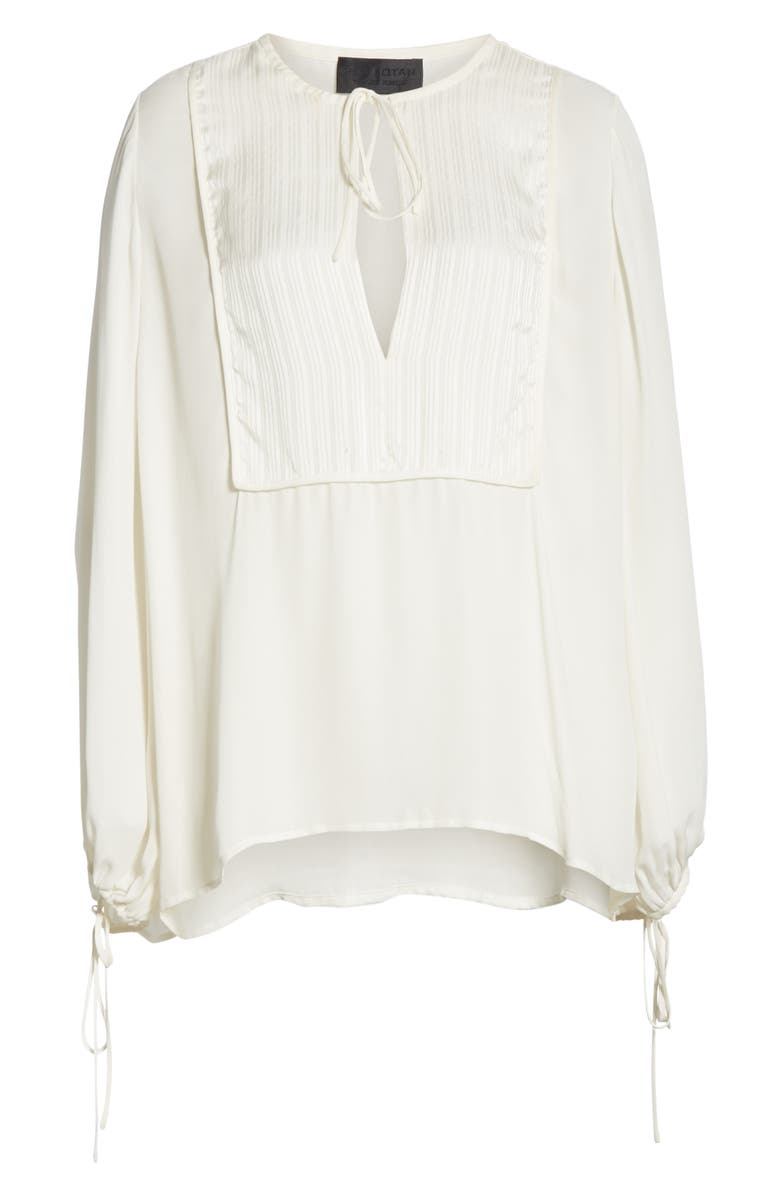 Nili Lotan Rena Tie Neck Silk Top, Alternate, color, 