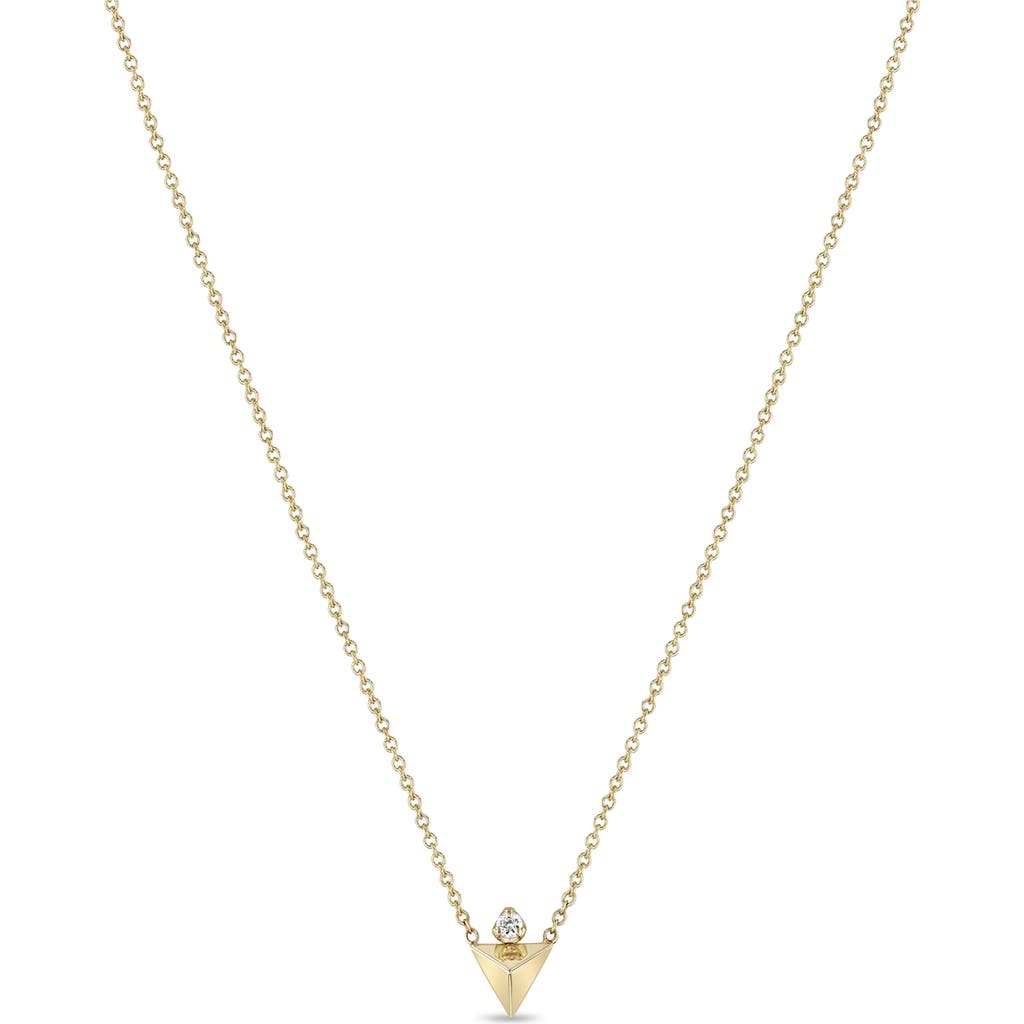 Zoë Chicco 14K Gold Diamond Pyramid Pendant Necklace in 14K Yellow Gold  product