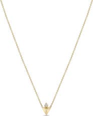 Zoë Chicco 14K Gold Diamond Pyramid Pendant Necklace