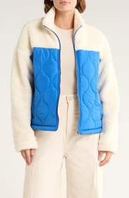 Thread & Supply Mixed Media Fleece & Quilted Panel Zip Jacket