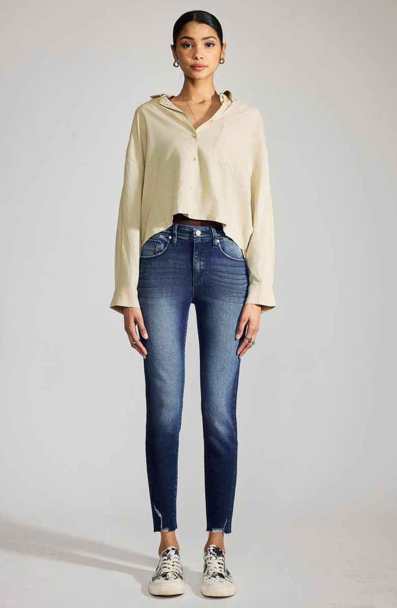 Official Kancan USA Juliana Premier High Rise Ankle Skinny Jeans, Alternate, color, Dark Wash